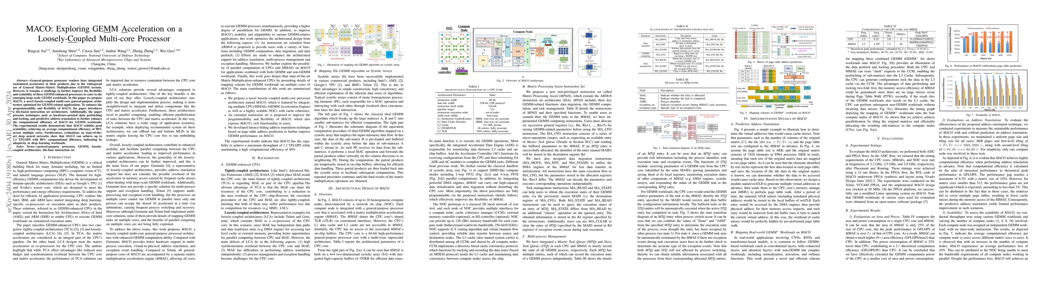 Thumbnail for MACO: Exploring GEMM Acceleration on a Loosely-Coupled Multi-core
  Processor