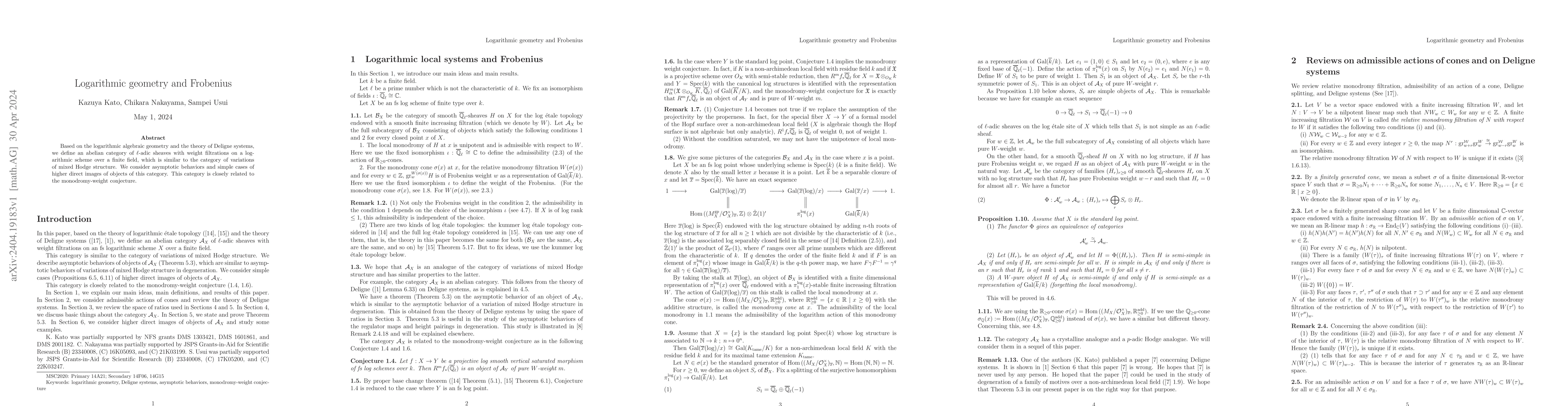 Thumbnail for Logarithmic geometry and Frobenius