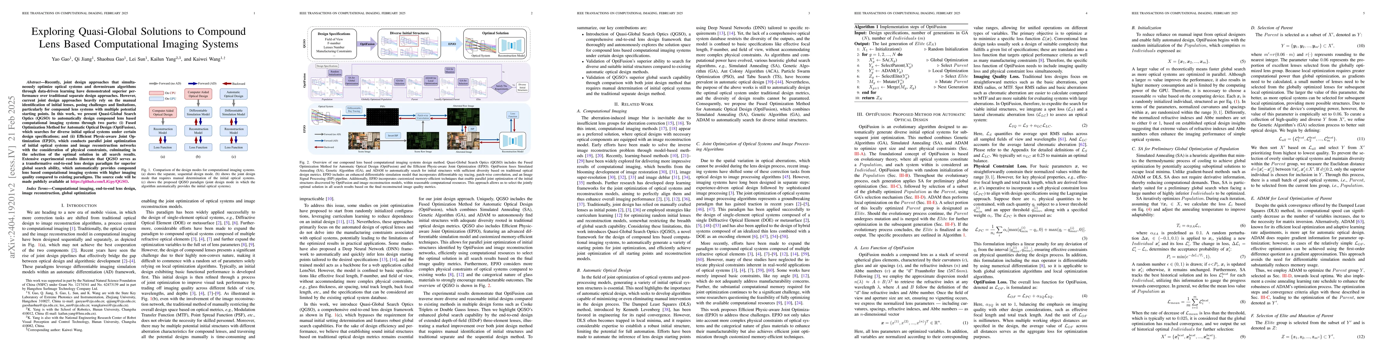 Thumbnail for Global Search Optics: Automatically Exploring Optimal Solutions to
  Compact Computational Imaging Systems