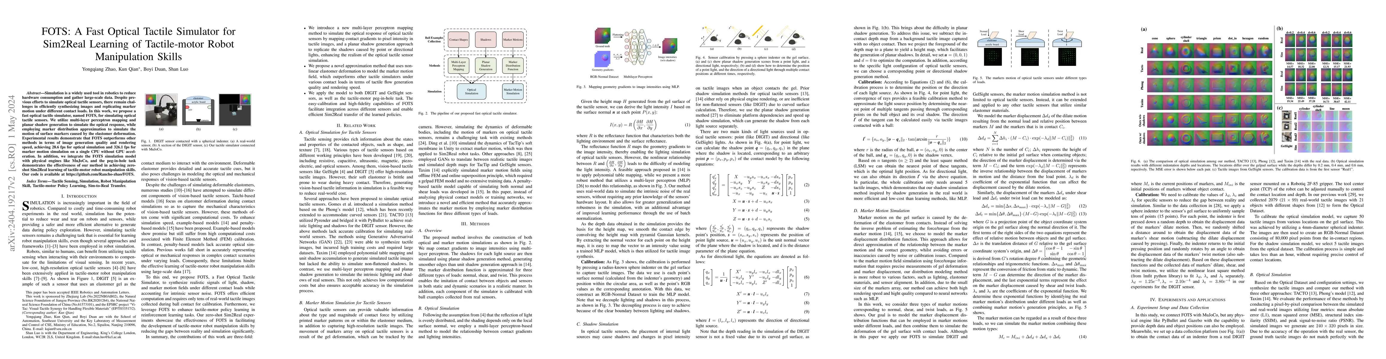 Thumbnail for FOTS: A Fast Optical Tactile Simulator for Sim2Real Learning of
  Tactile-motor Robot Manipulation Skills