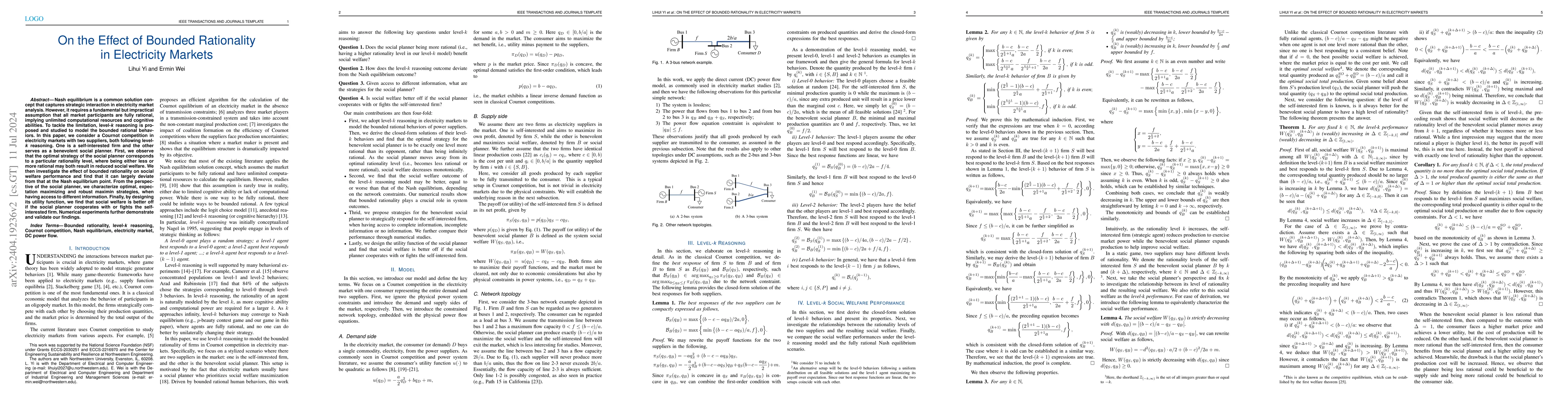 Thumbnail for On the Effect of Bounded Rationality in Electricity Markets