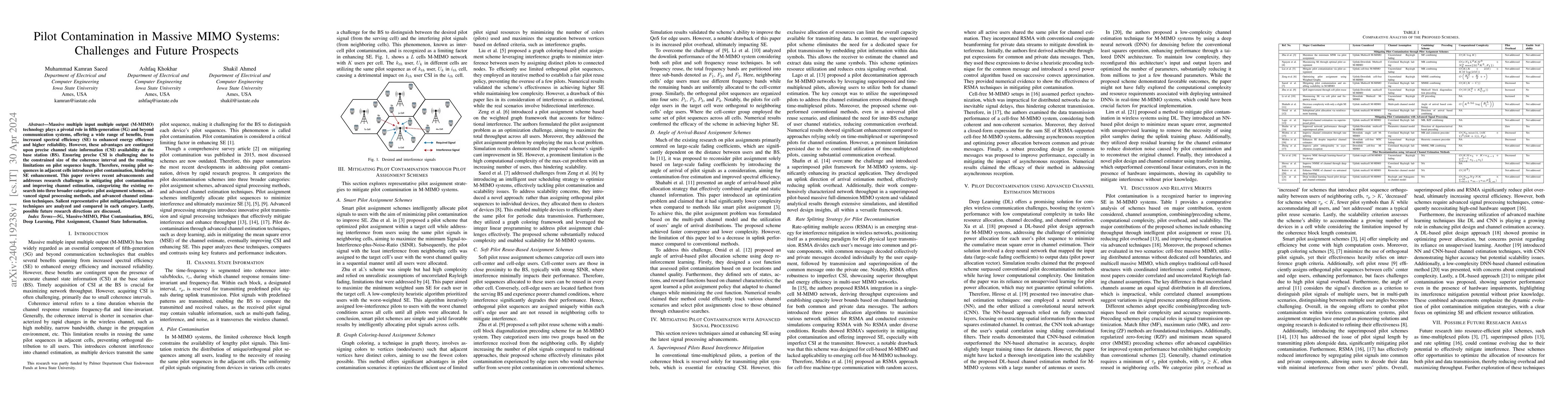 Thumbnail for Pilot Contamination in Massive MIMO Systems: Challenges and Future
  Prospects