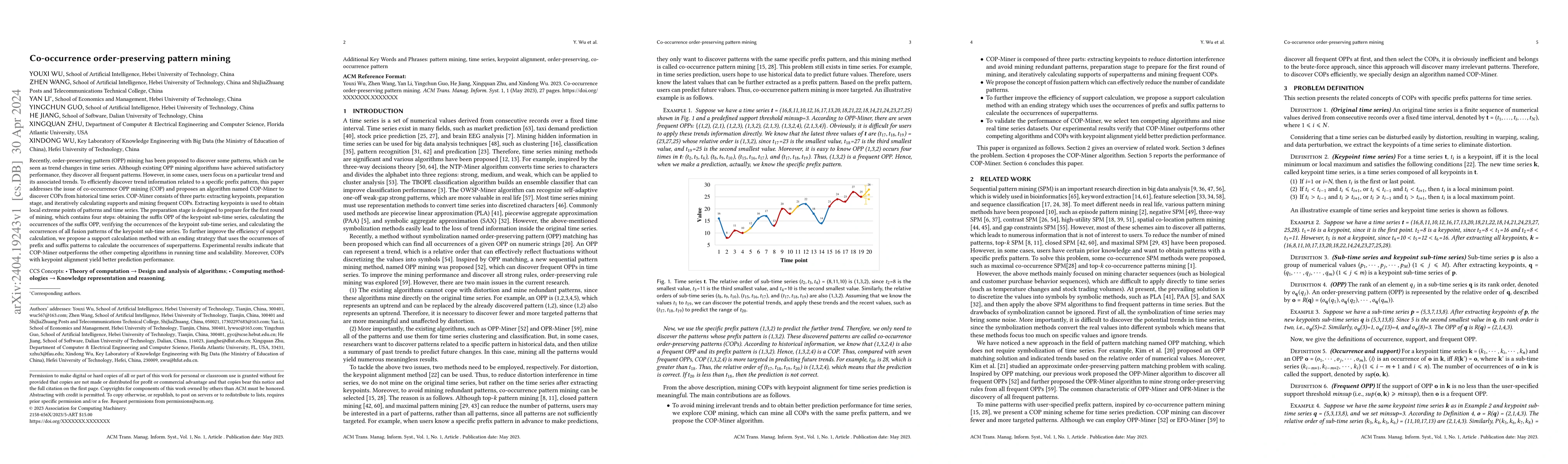Thumbnail for Co-occurrence order-preserving pattern mining