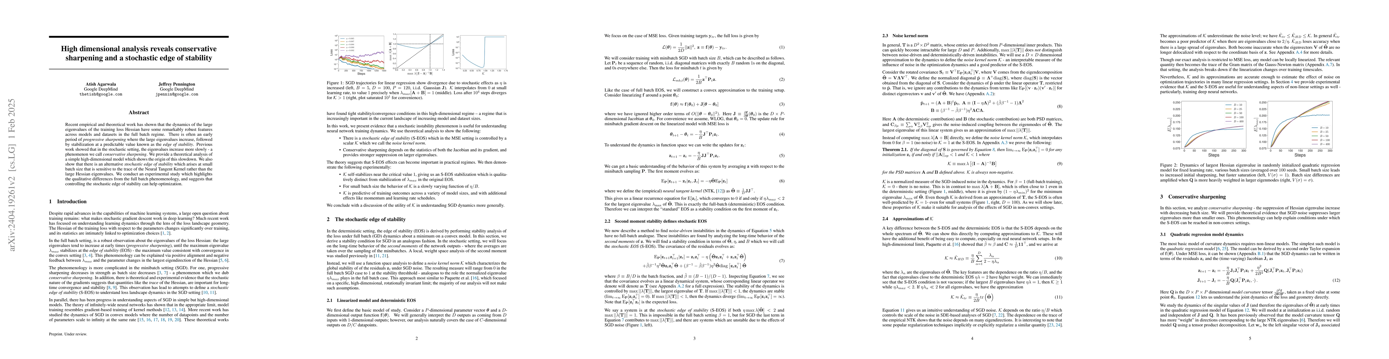 Thumbnail for High dimensional analysis reveals conservative sharpening and a
  stochastic edge of stability