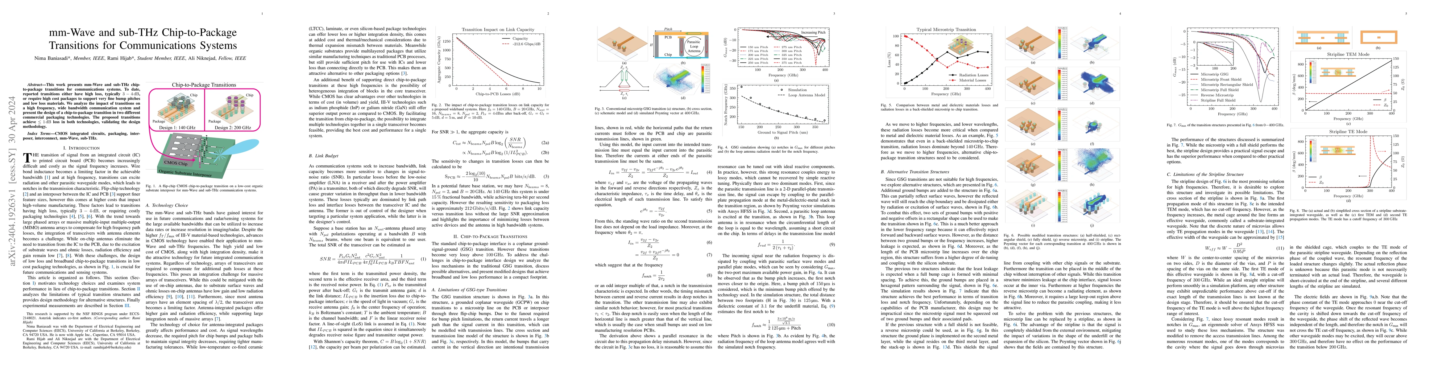 Thumbnail for mm-Wave and sub-THz Chip-to-Package Transitions for Communications
  Systems