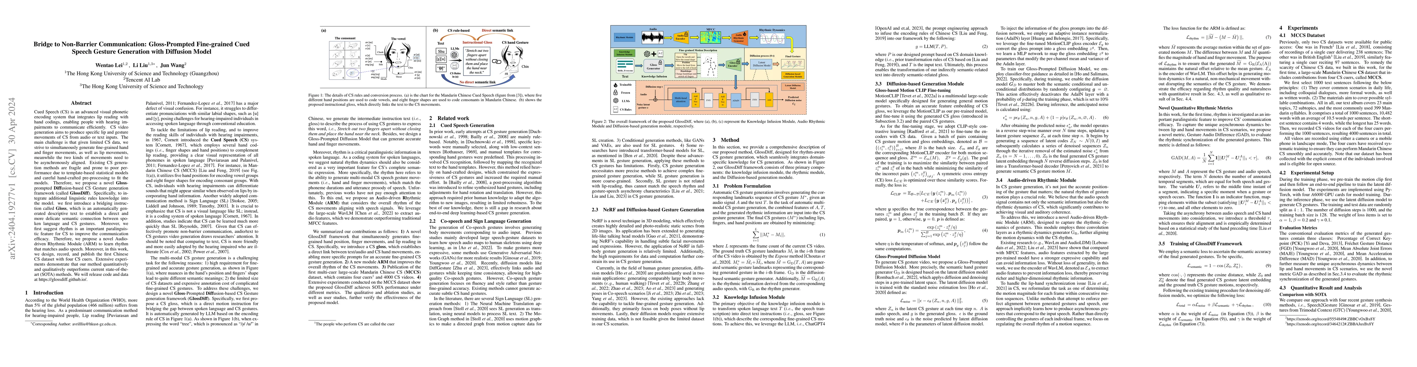 Thumbnail for Bridge to Non-Barrier Communication: Gloss-Prompted Fine-grained Cued
  Speech Gesture Generation with Diffusion Model