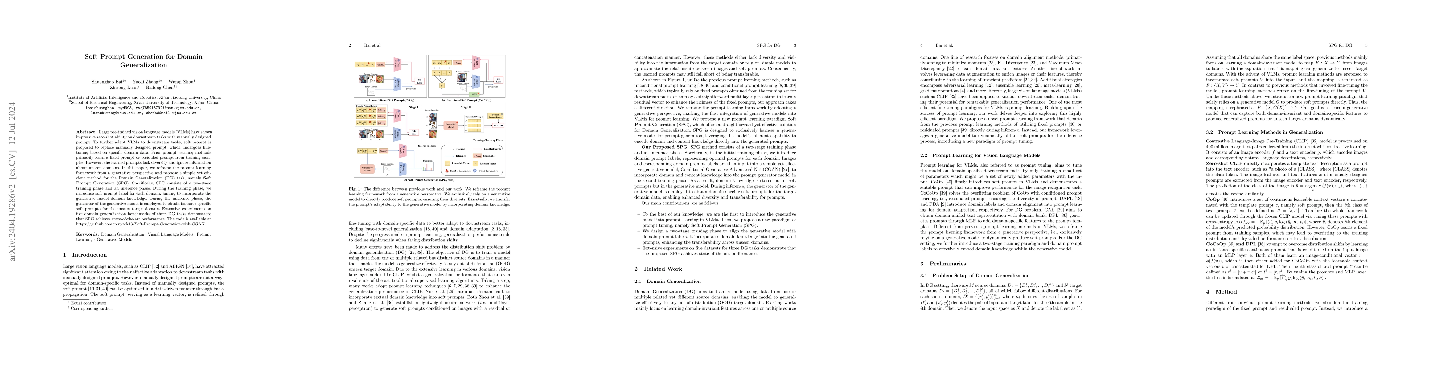 Thumbnail for Soft Prompt Generation for Domain Generalization