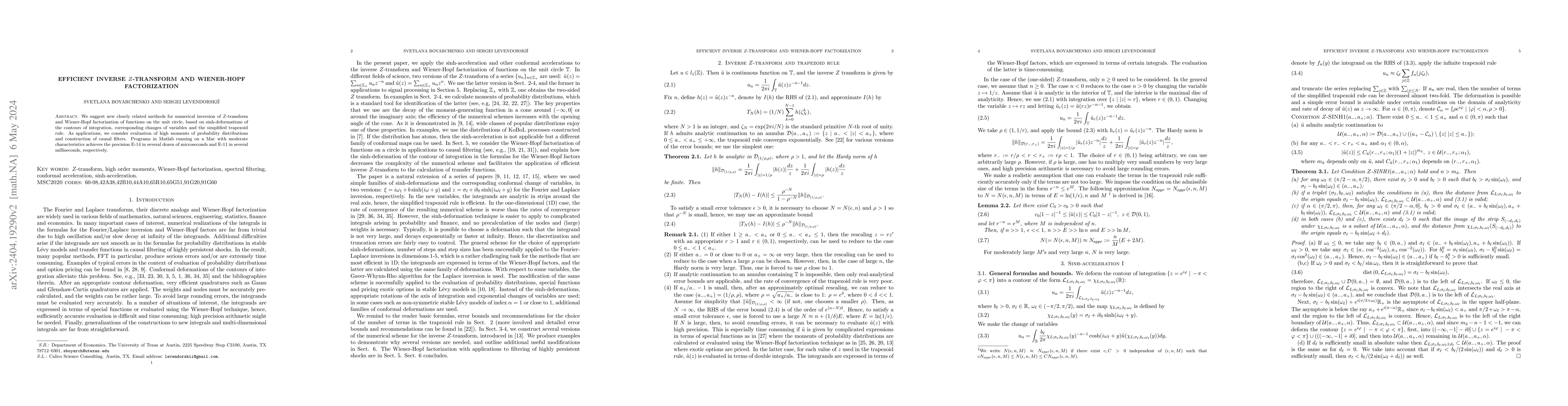 Thumbnail for Efficient inverse $Z$-transform and Wiener-Hopf factorization