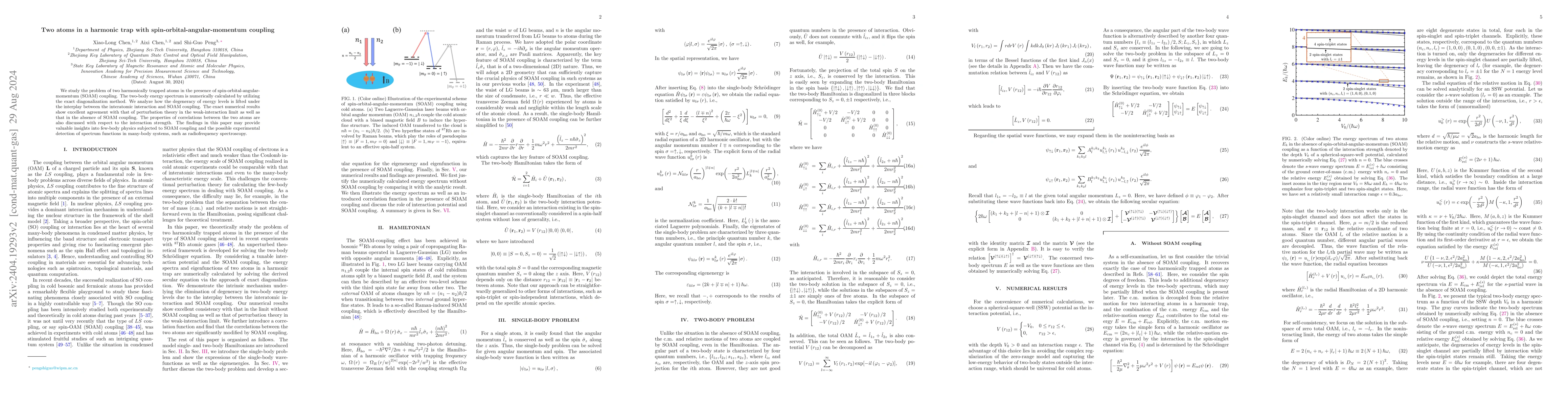Thumbnail for Two atoms in a harmonic trap with spin-orbital-angular-momentum coupling