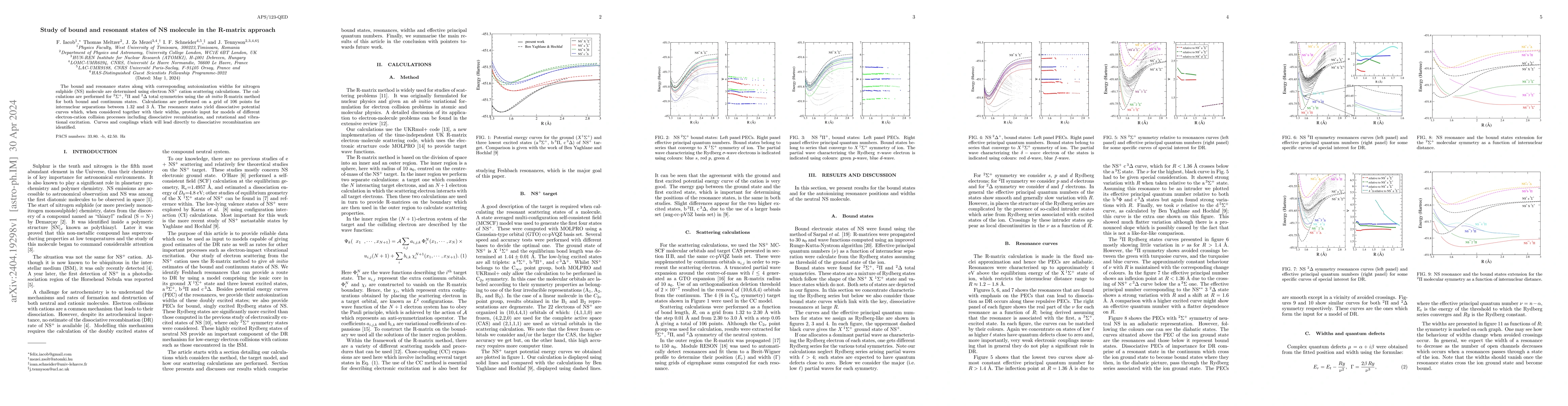 Thumbnail for Study of bound and resonant states of NS molecule in the R-matrix
  approach