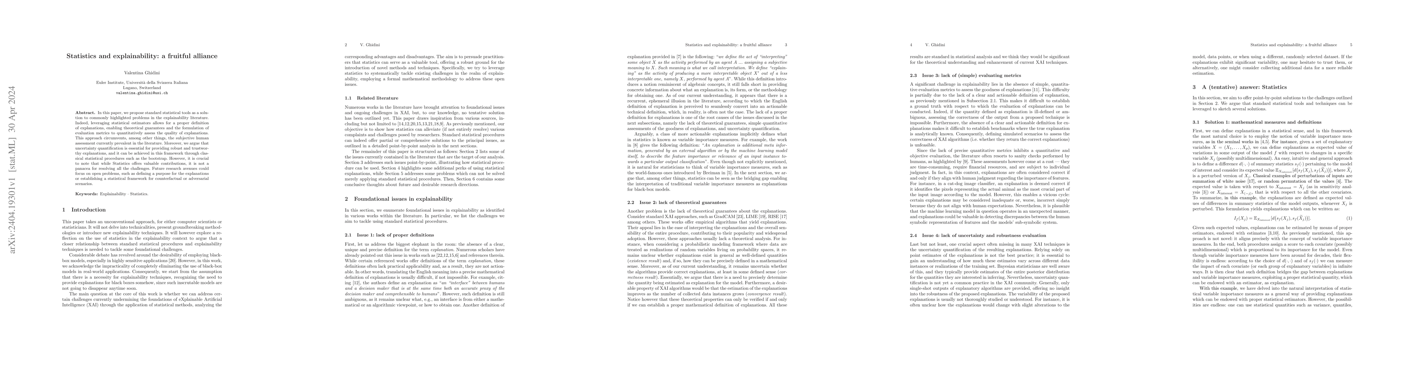 Thumbnail for Statistics and explainability: a fruitful alliance