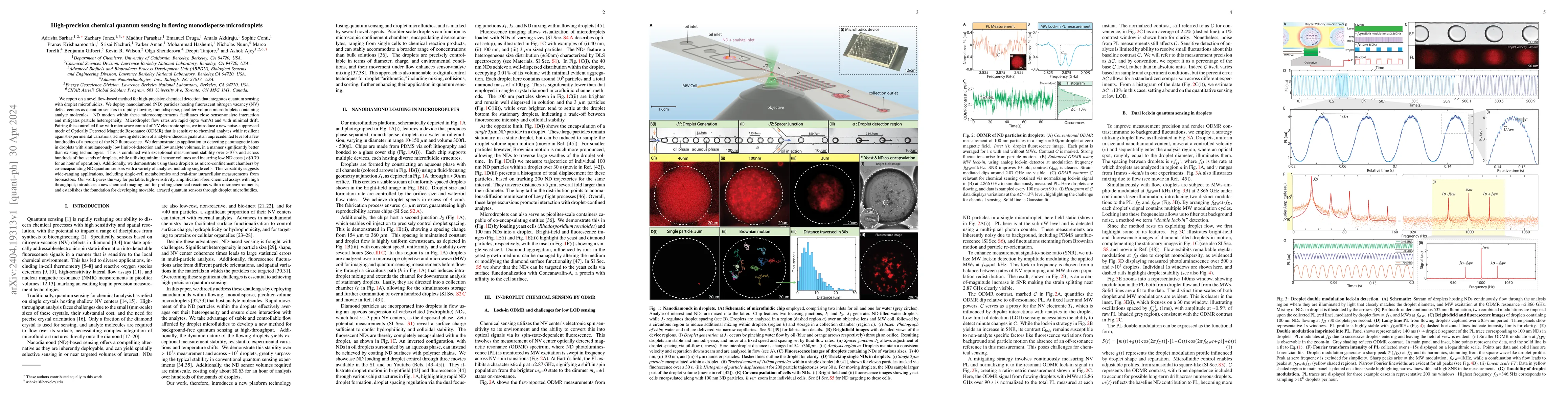 Thumbnail for High-precision chemical quantum sensing in flowing monodisperse
  microdroplets