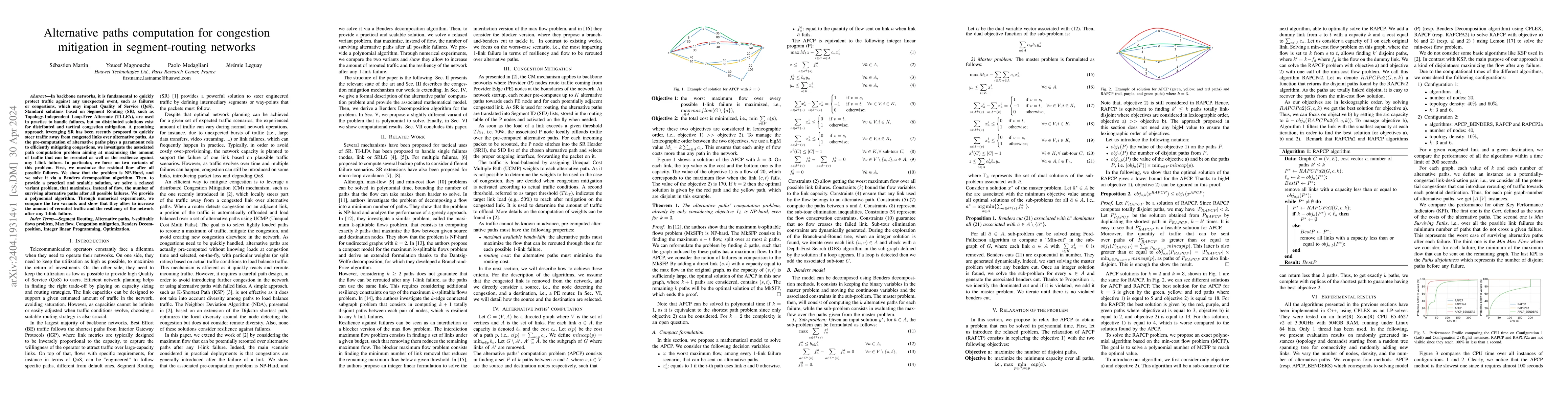 Thumbnail for Alternative paths computation for congestion mitigation in
  segment-routing networks