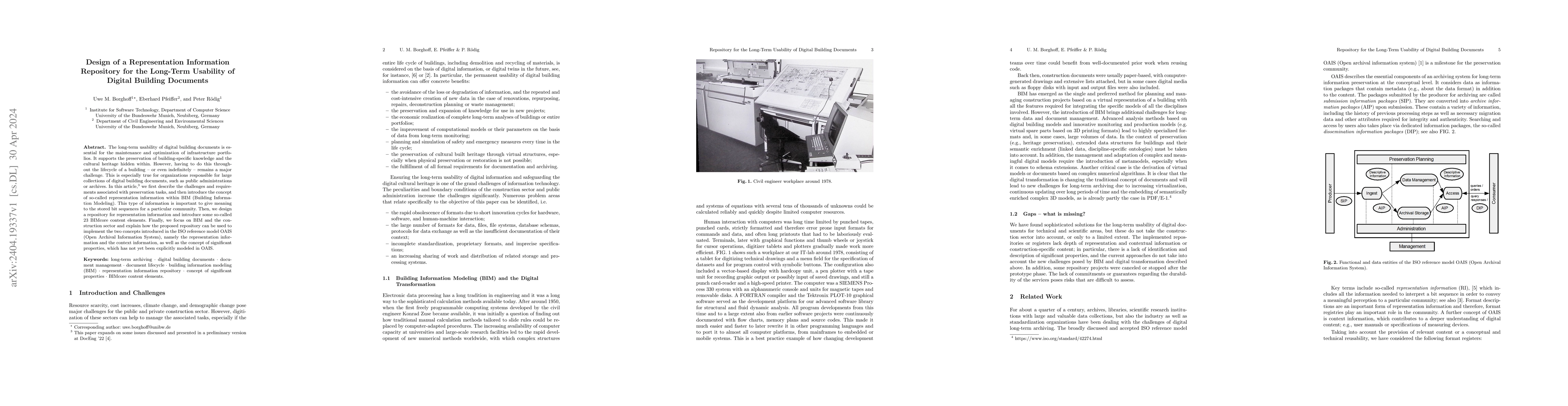 Thumbnail for Design of a Representation Information Repository for the Long-Term
  Usability of Digital Building Documents