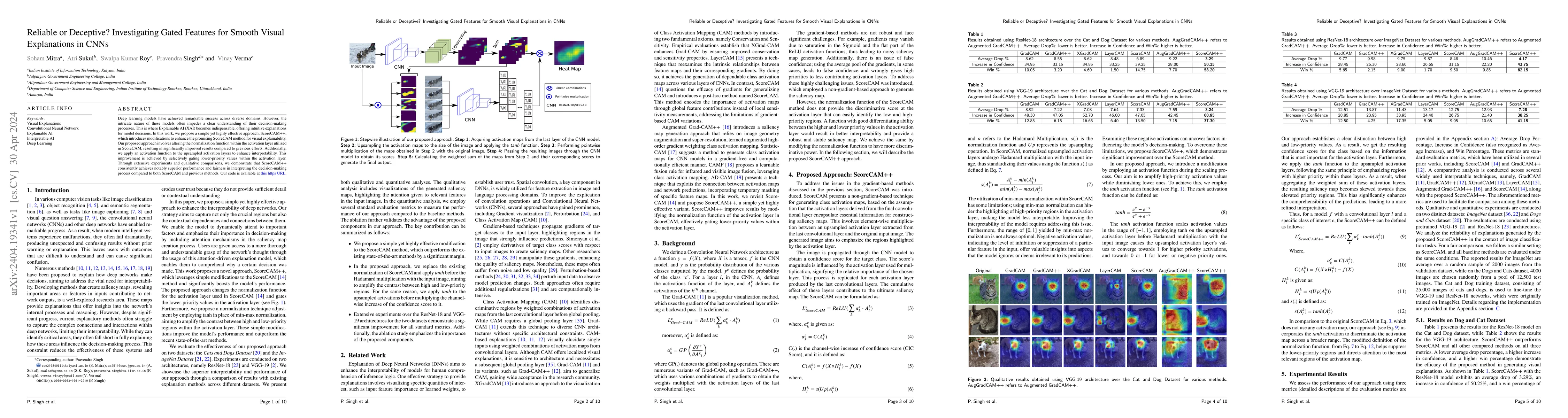 Thumbnail for Reliable or Deceptive? Investigating Gated Features for Smooth Visual
  Explanations in CNNs