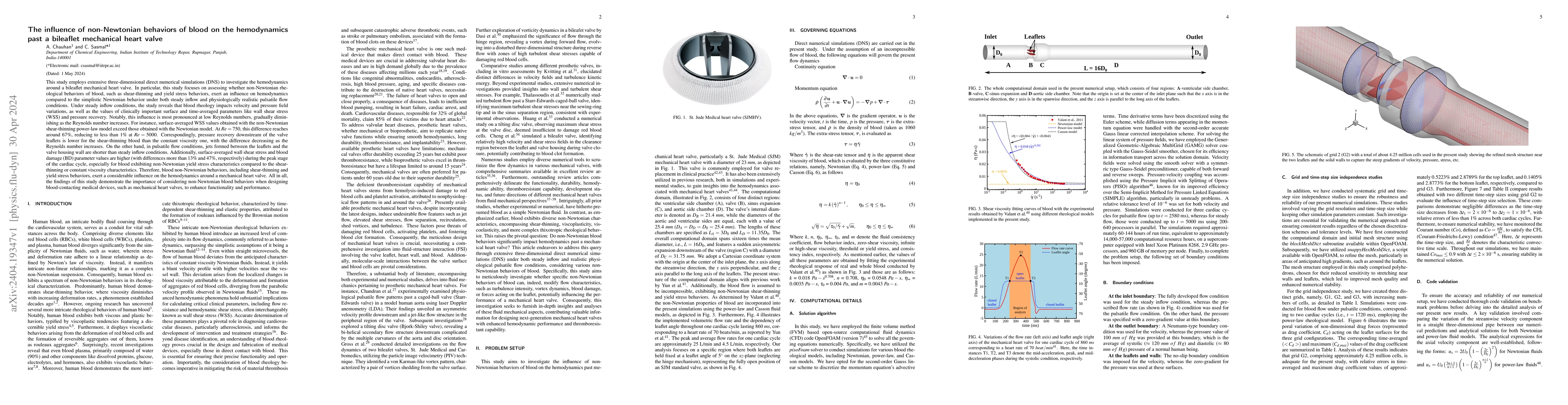 Thumbnail for The influence of non-Newtonian behaviors of blood on the hemodynamics
  past a bileaflet mechanical heart valve