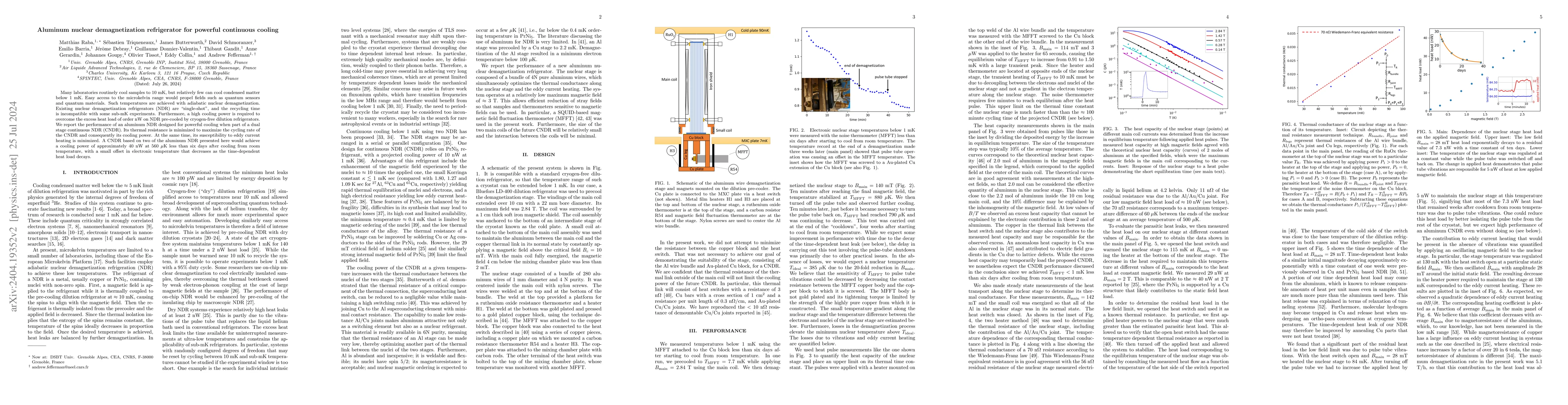 Thumbnail for Aluminum nuclear demagnetization refrigerator for powerful continuous
  cooling