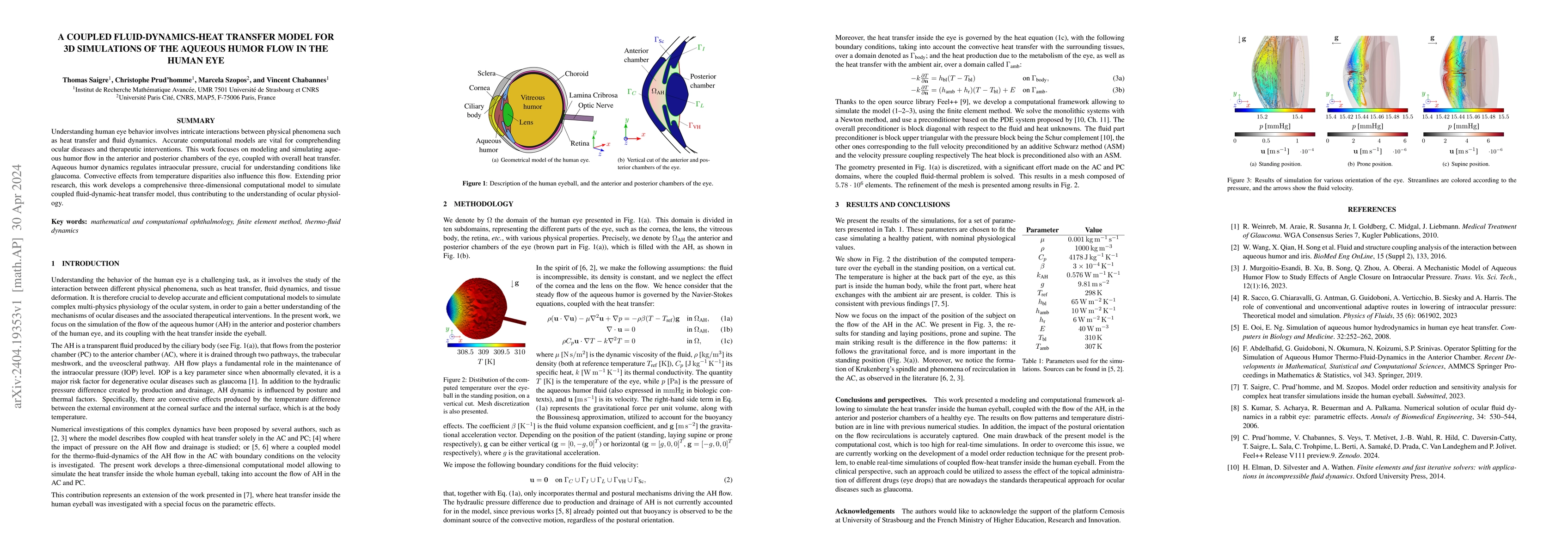 Thumbnail for A coupled fluid-dynamics-heat transfer model for 3D simulations of the
  aqueous humor flow in the human eye