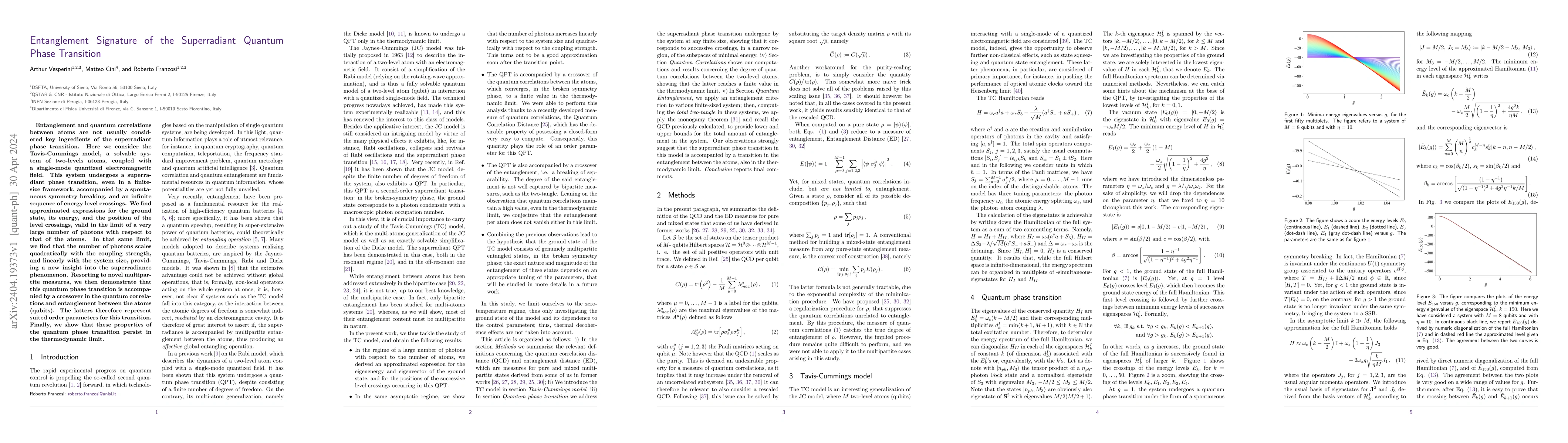 Thumbnail for Entanglement Signature of the Superradiant Quantum Phase Transition