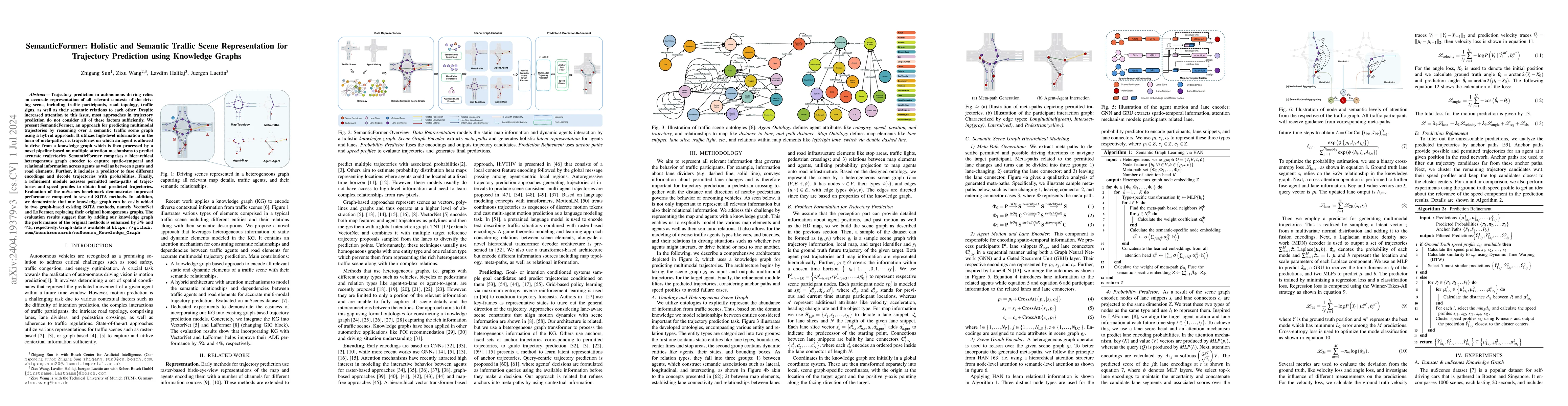 Thumbnail for SemanticFormer: Holistic and Semantic Traffic Scene Representation for
  Trajectory Prediction using Knowledge Graphs