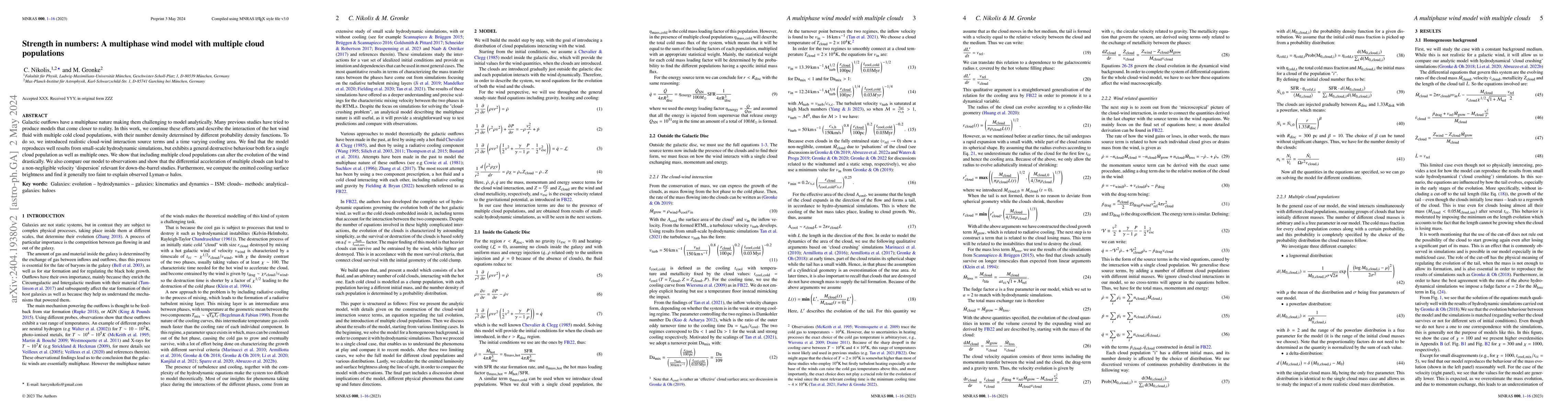 Thumbnail for Strength in numbers: A multiphase wind model with multiple cloud
  populations