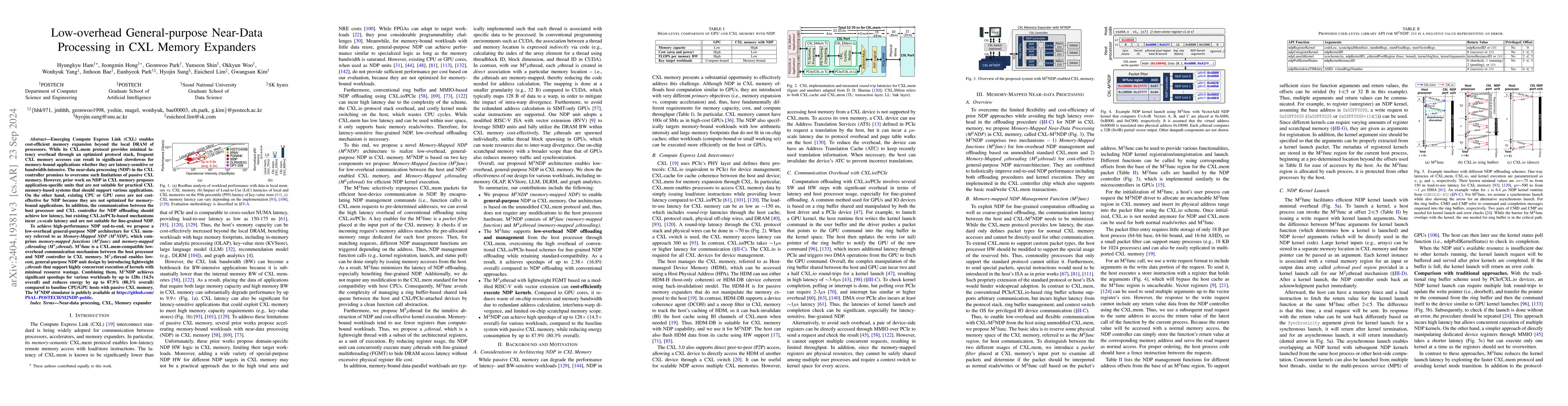 Thumbnail for Low-overhead General-purpose Near-Data Processing in CXL Memory
  Expanders
