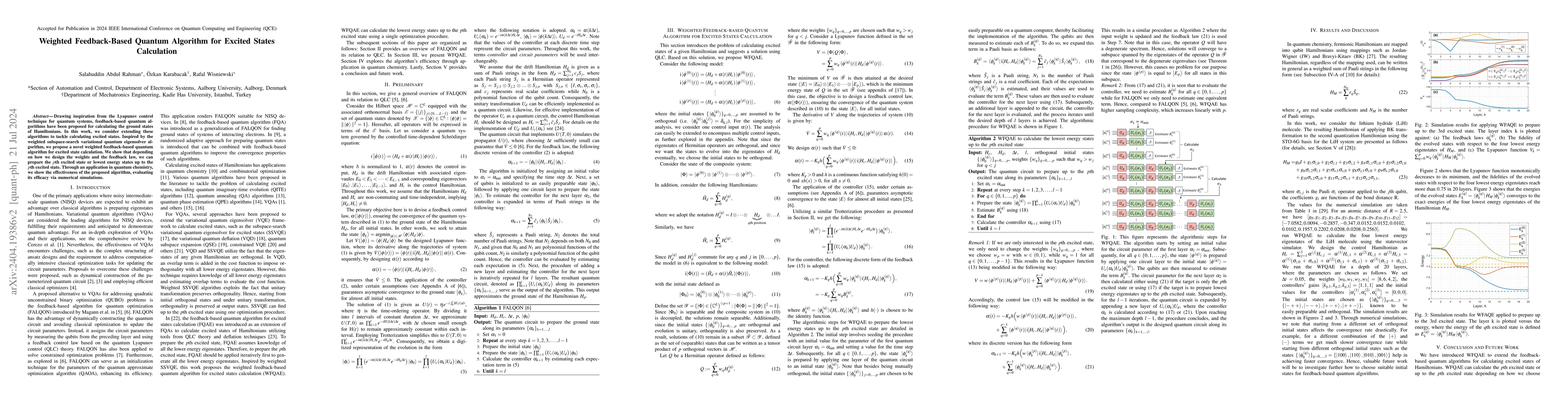 Thumbnail for Weighted Feedback-Based Quantum Algorithm for Excited States Calculation