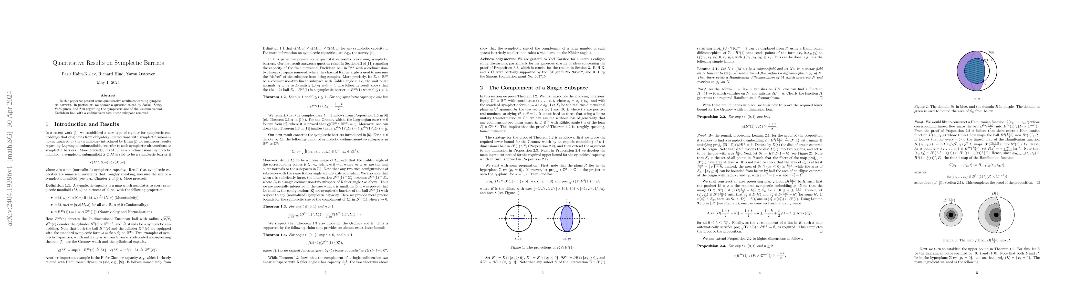 Thumbnail for Quantitative Results on Symplectic Barriers