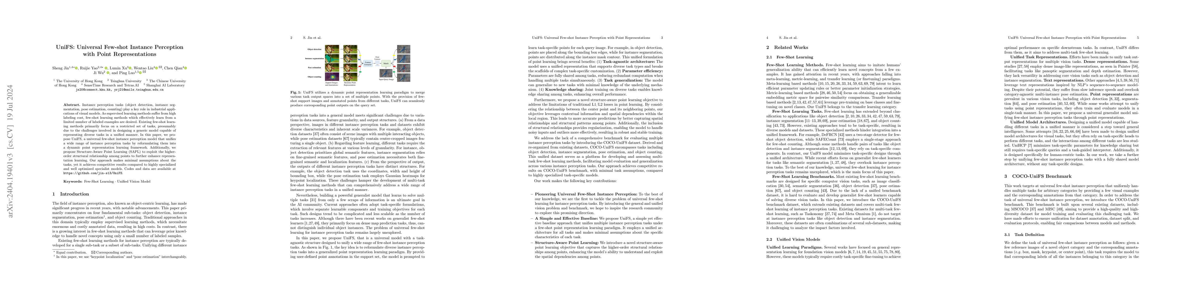 Thumbnail for UniFS: Universal Few-shot Instance Perception with Point Representations
