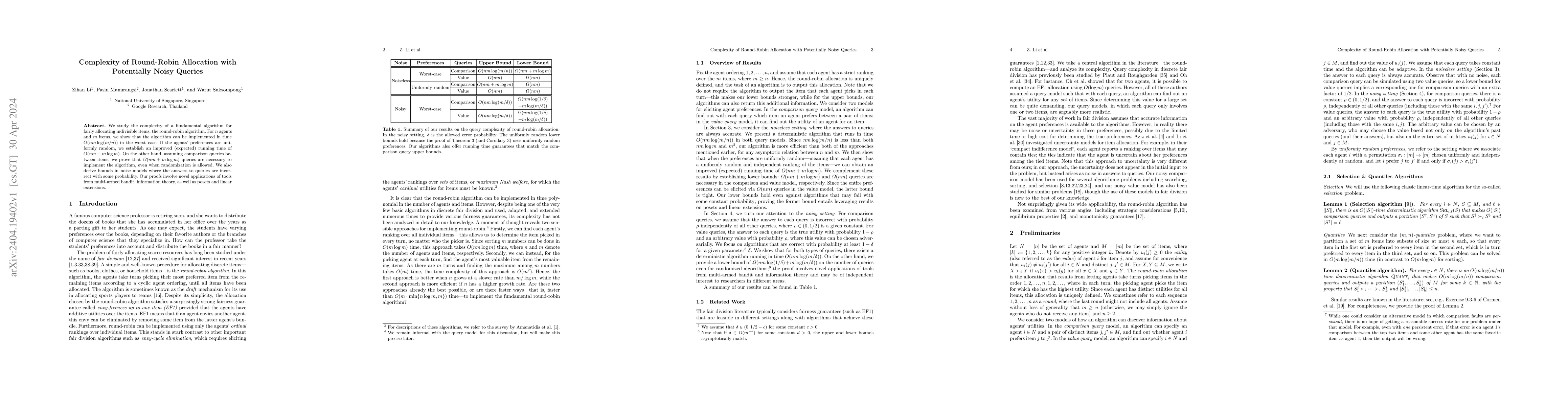 Thumbnail for Complexity of Round-Robin Allocation with Potentially Noisy Queries
