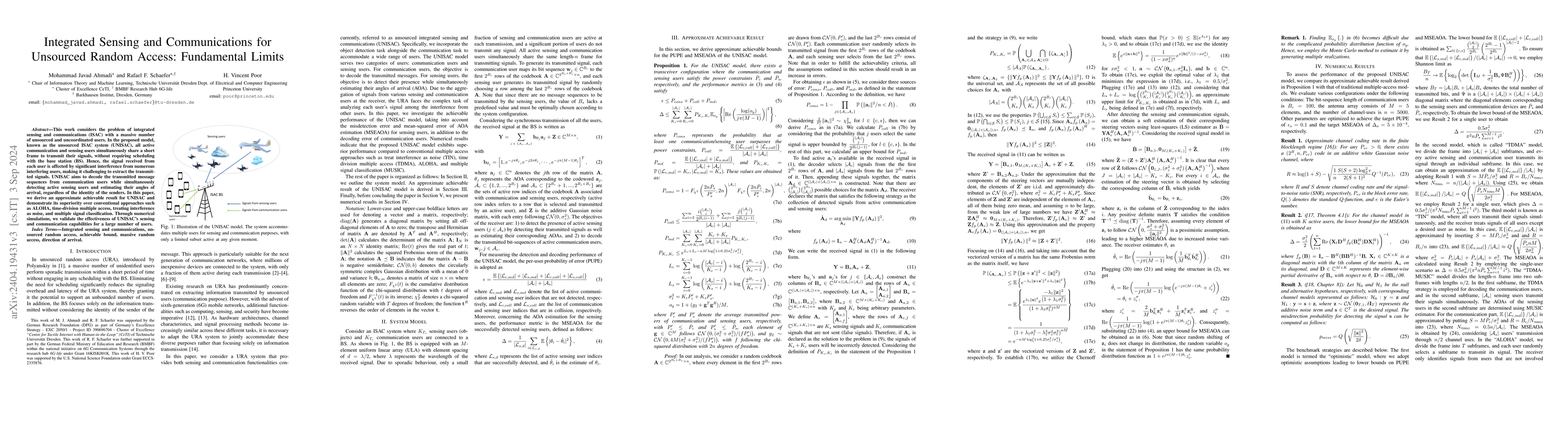 Thumbnail for Integrated Sensing and Communications for Unsourced Random Access:
  Fundamental Limits