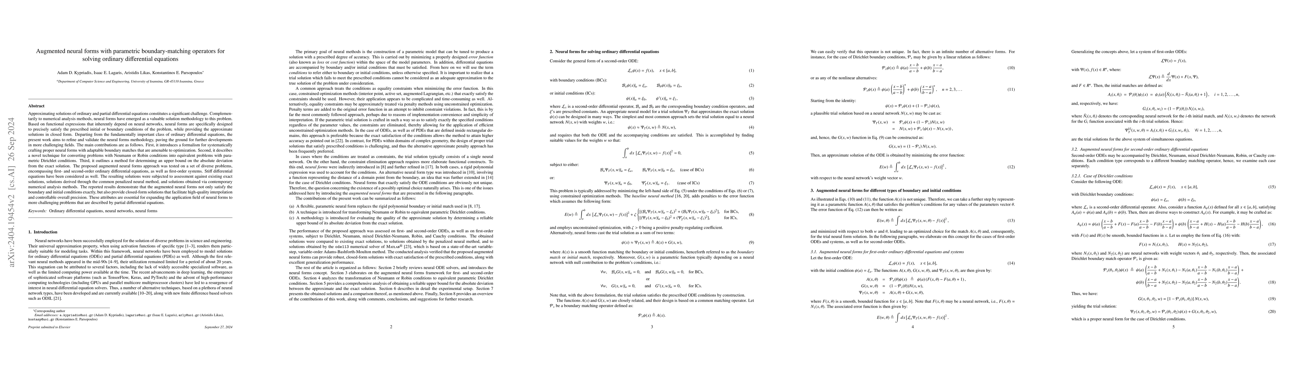 Thumbnail for Optimized neural forms for solving ordinary differential equations