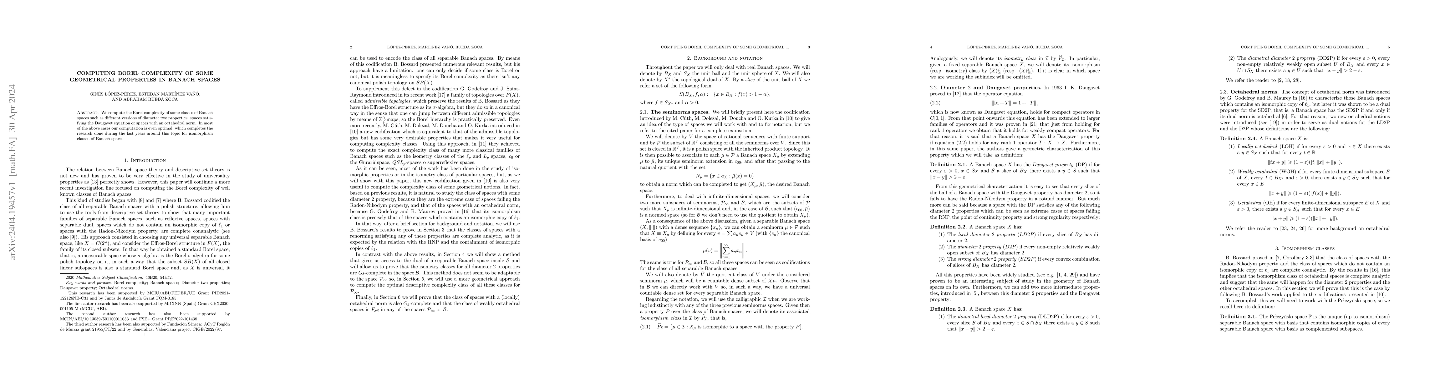 Thumbnail for Computing Borel complexity of some geometrical properties in Banach
  spaces