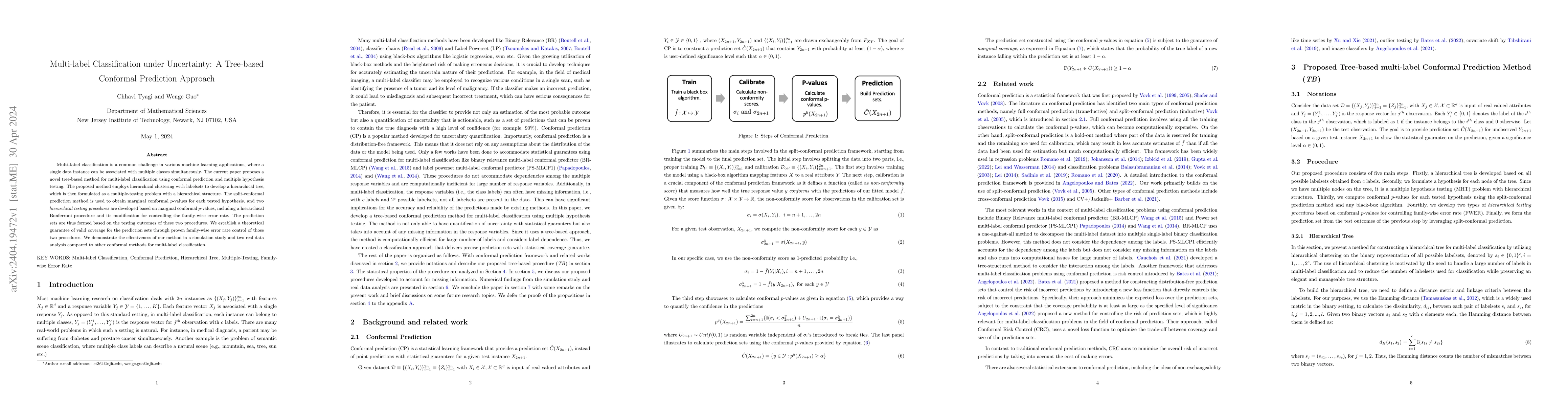 Thumbnail for Multi-label Classification under Uncertainty: A Tree-based Conformal
  Prediction Approach