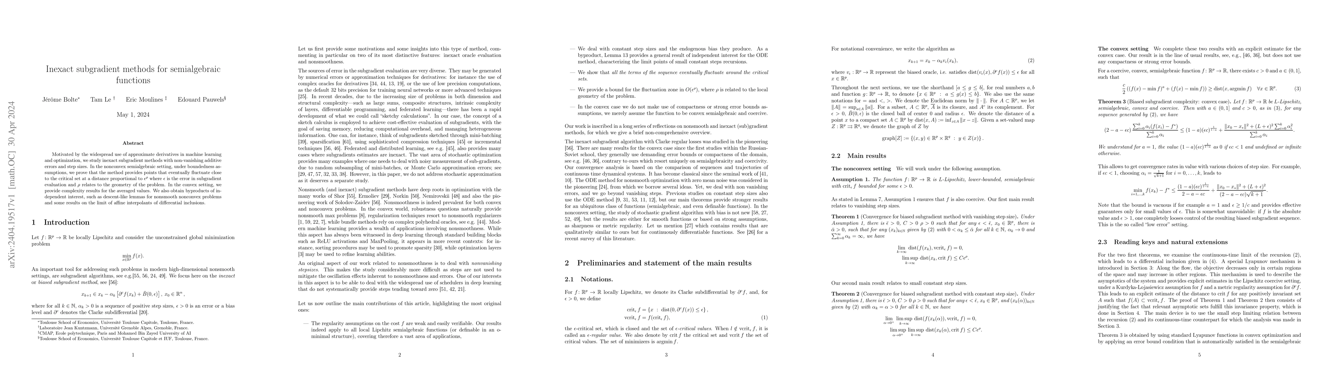 Thumbnail for Inexact subgradient methods for semialgebraic functions