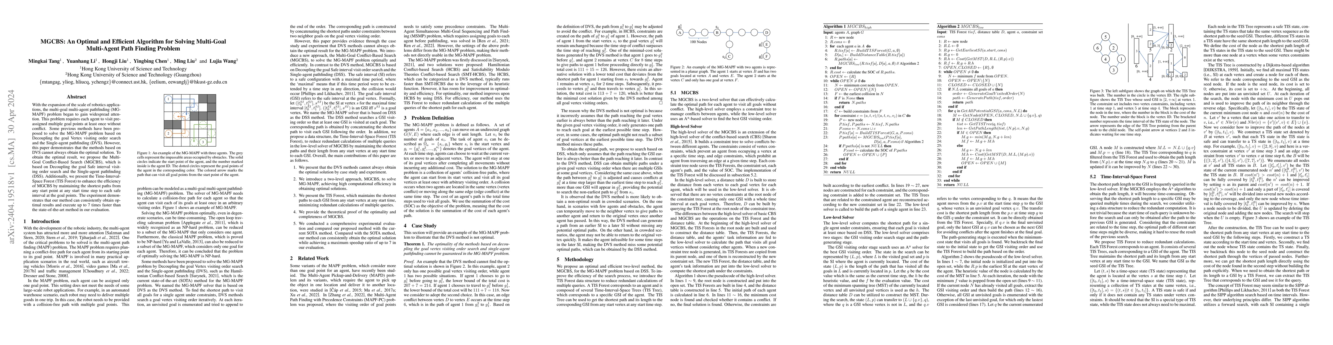 Thumbnail for MGCBS: An Optimal and Efficient Algorithm for Solving Multi-Goal
  Multi-Agent Path Finding Problem