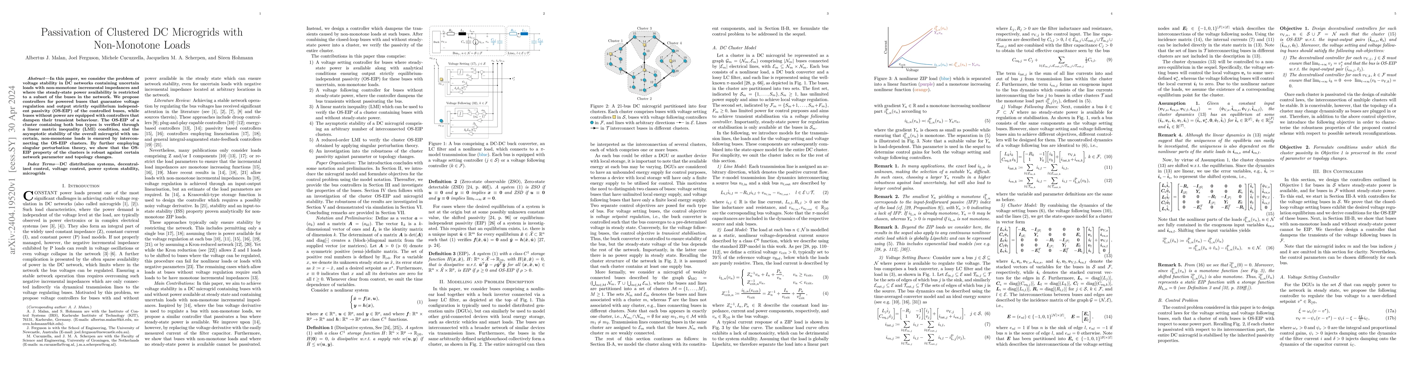 Thumbnail for Passivation of Clustered DC Microgrids with Non-Monotone Loads