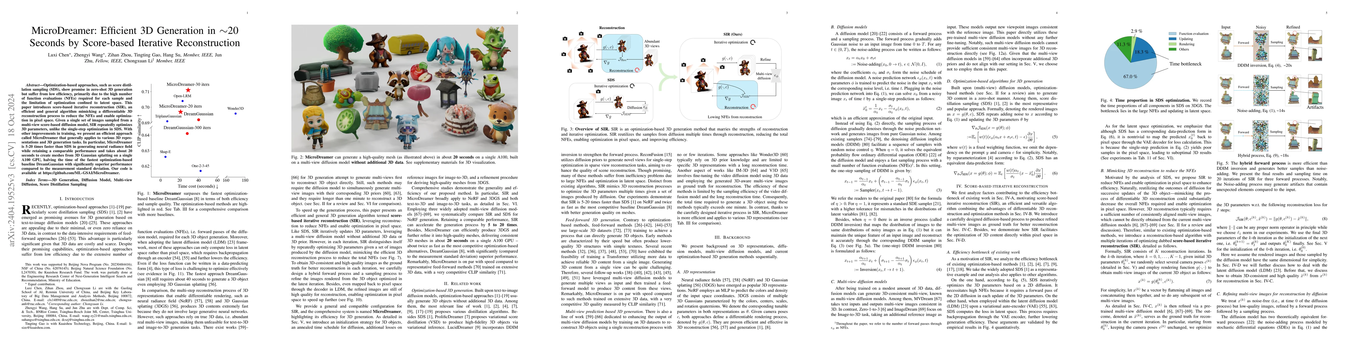 Thumbnail for MicroDreamer: Zero-shot 3D Generation in $\sim$20 Seconds by Score-based
  Iterative Reconstruction