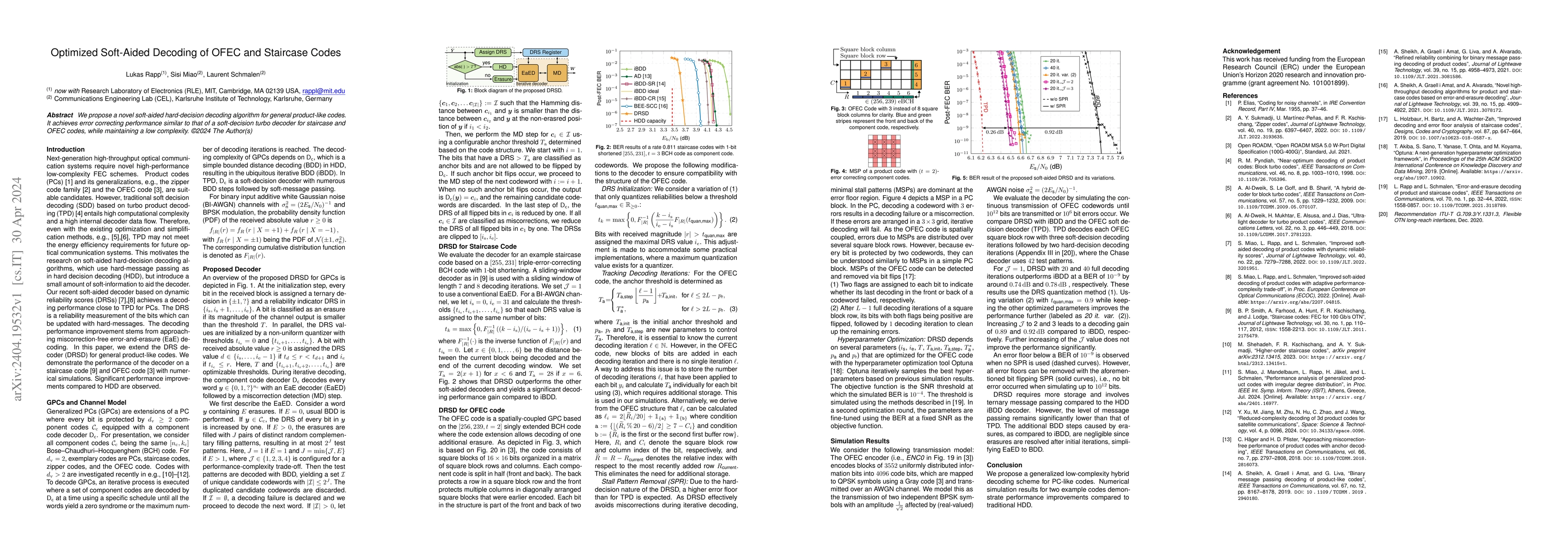Thumbnail for Optimized Soft-Aided Decoding of OFEC and Staircase Codes