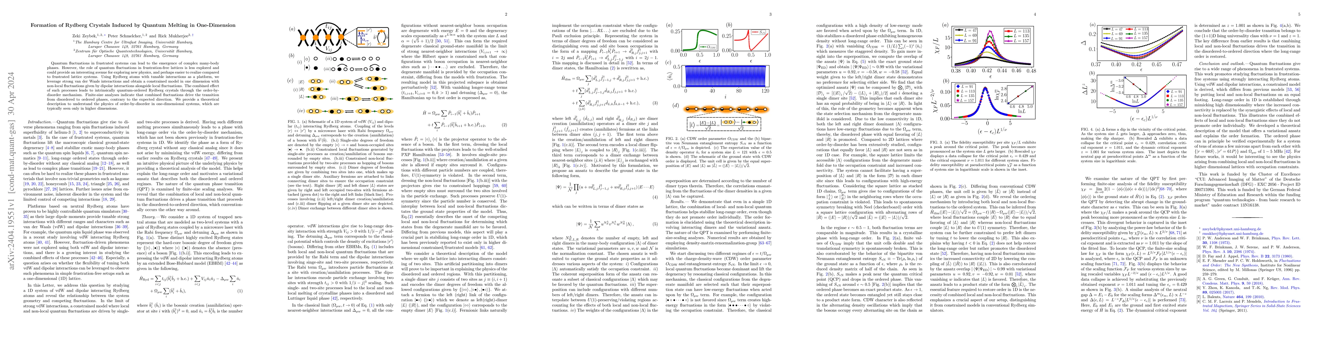 Thumbnail for Formation of Rydberg Crystals Induced by Quantum Melting in
  One-Dimension