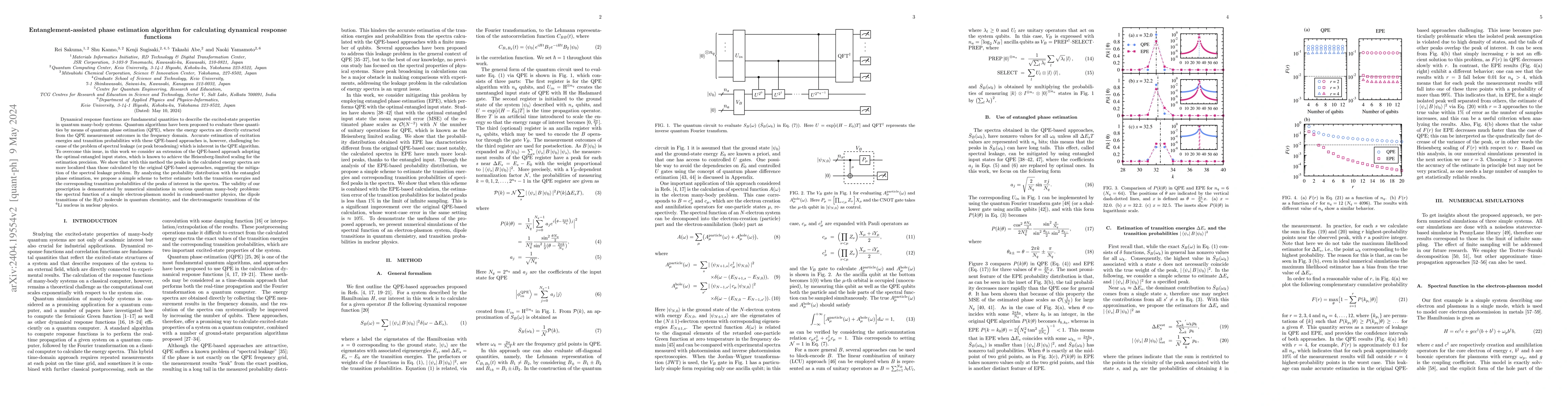 Thumbnail for Entanglement-assisted phase estimation algorithm for calculating
  dynamical response functions