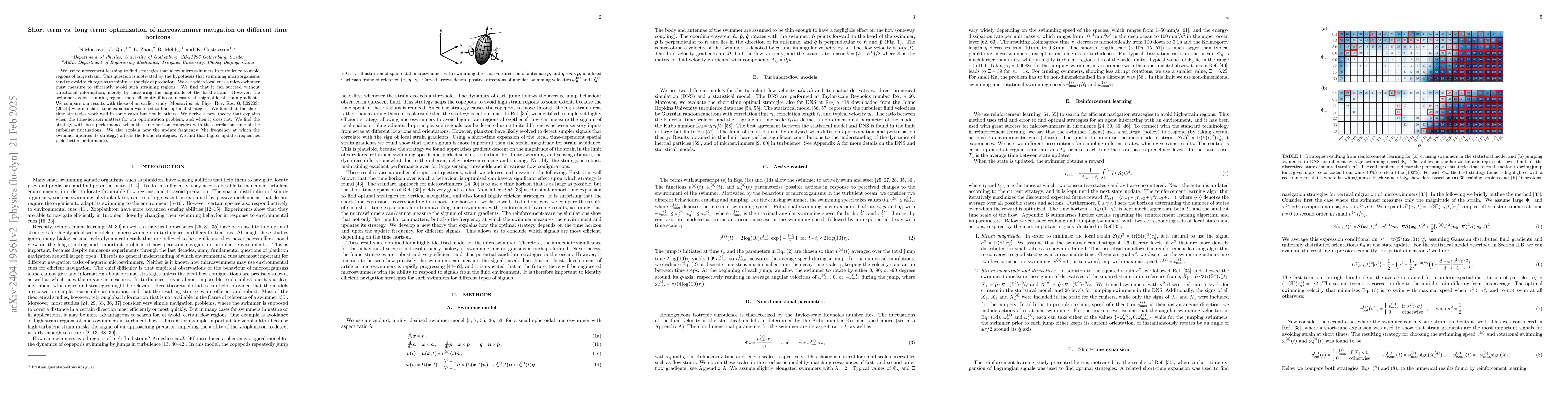 Thumbnail for Short term vs. long term: optimization of microswimmer navigation on
  different time horizons