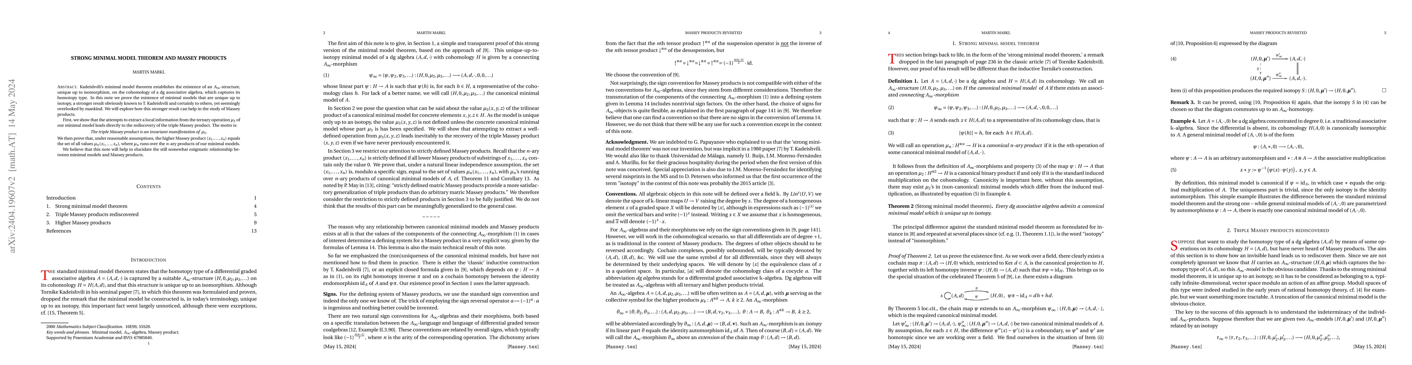 Thumbnail for Strong minimal model theorem and Massey products