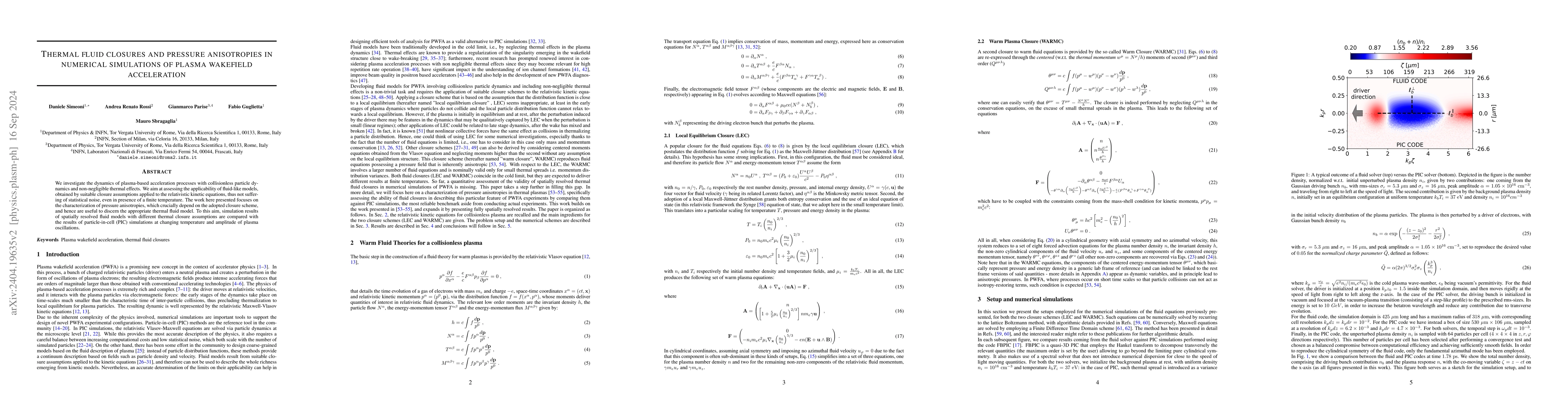 Thumbnail for Thermal Fluid Closures and Pressure Anisotropies in Numerical
  Simulations of Plasma Wakefield Acceleration