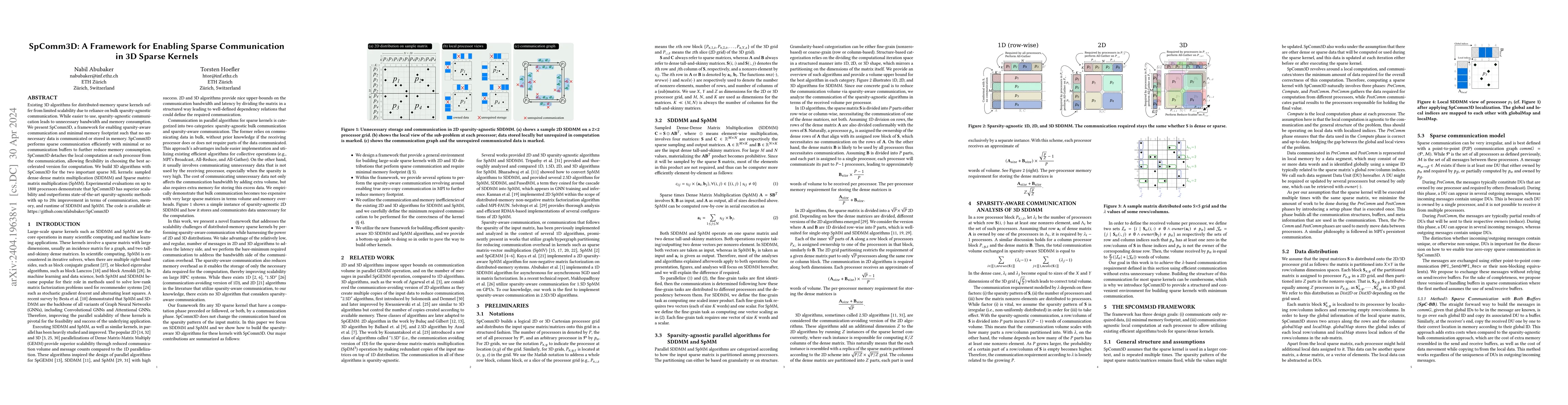 Thumbnail for SpComm3D: A Framework for Enabling Sparse Communication in 3D Sparse
  Kernels