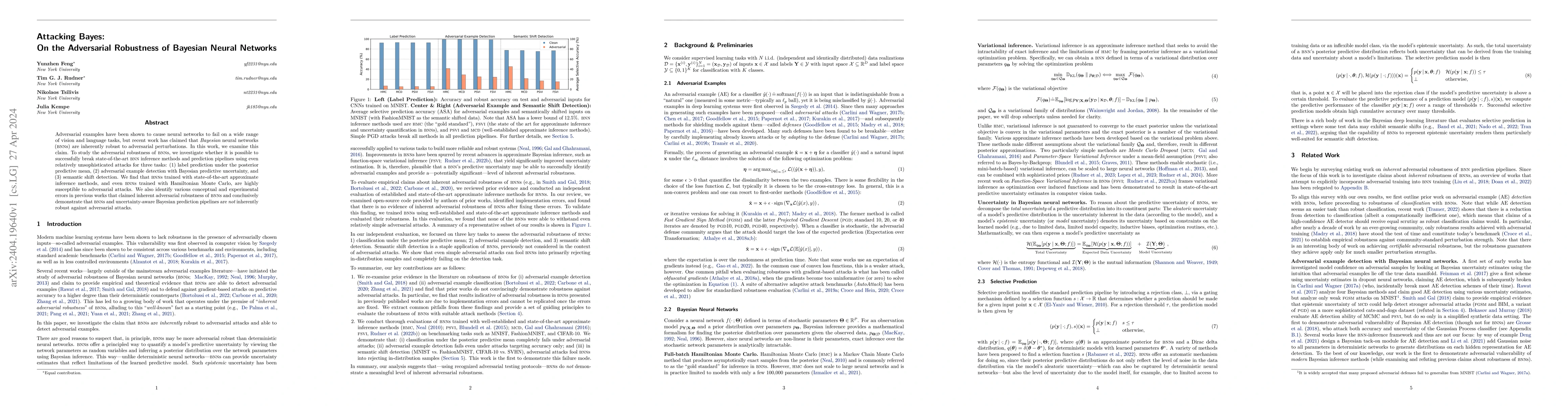 Thumbnail for Attacking Bayes: On the Adversarial Robustness of Bayesian Neural
  Networks
