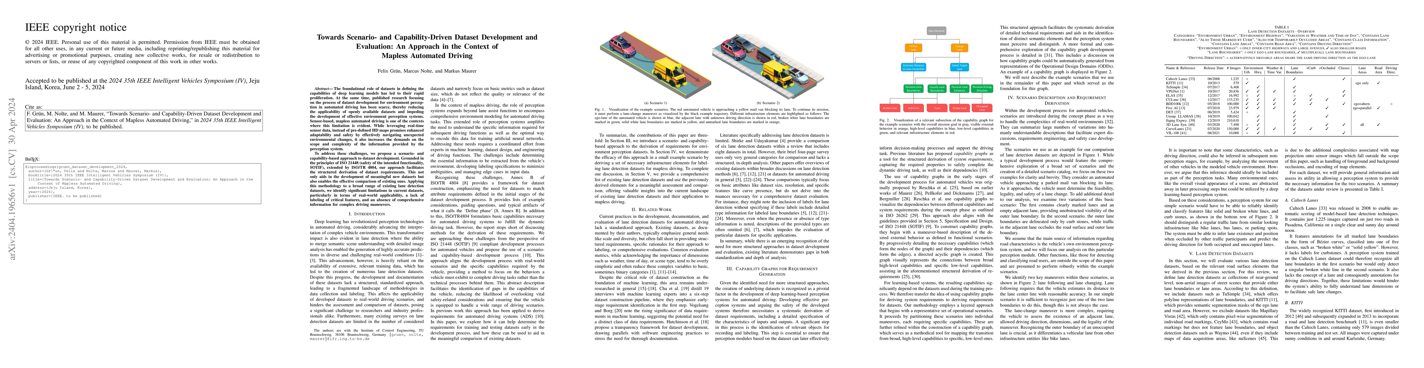 Thumbnail for Towards Scenario- and Capability-Driven Dataset Development and
  Evaluation: An Approach in the Context of Mapless Automated Driving