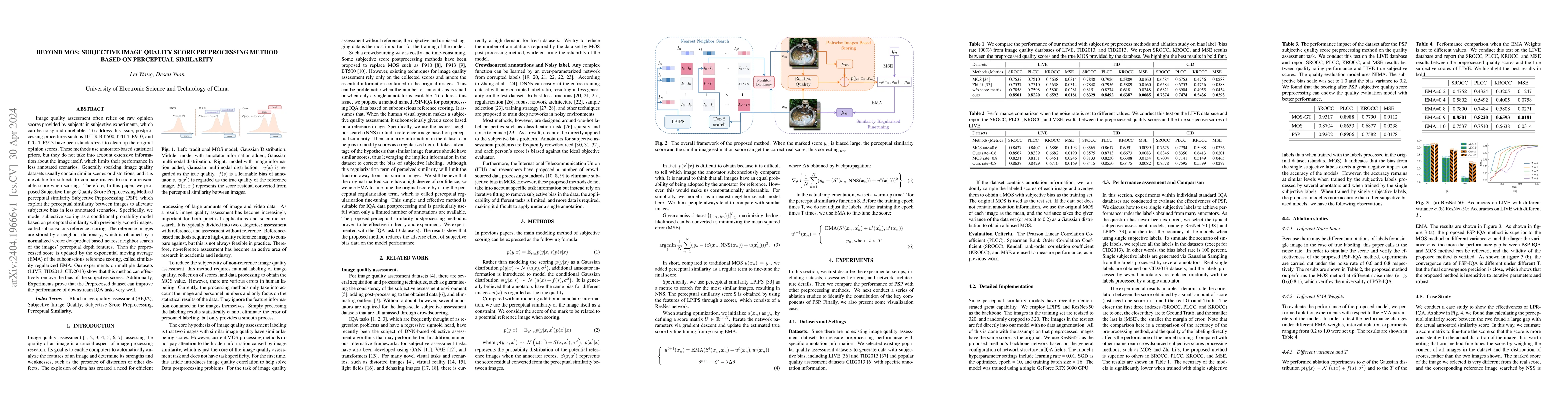Thumbnail for Beyond MOS: Subjective Image Quality Score Preprocessing Method Based on
  Perceptual Similarity