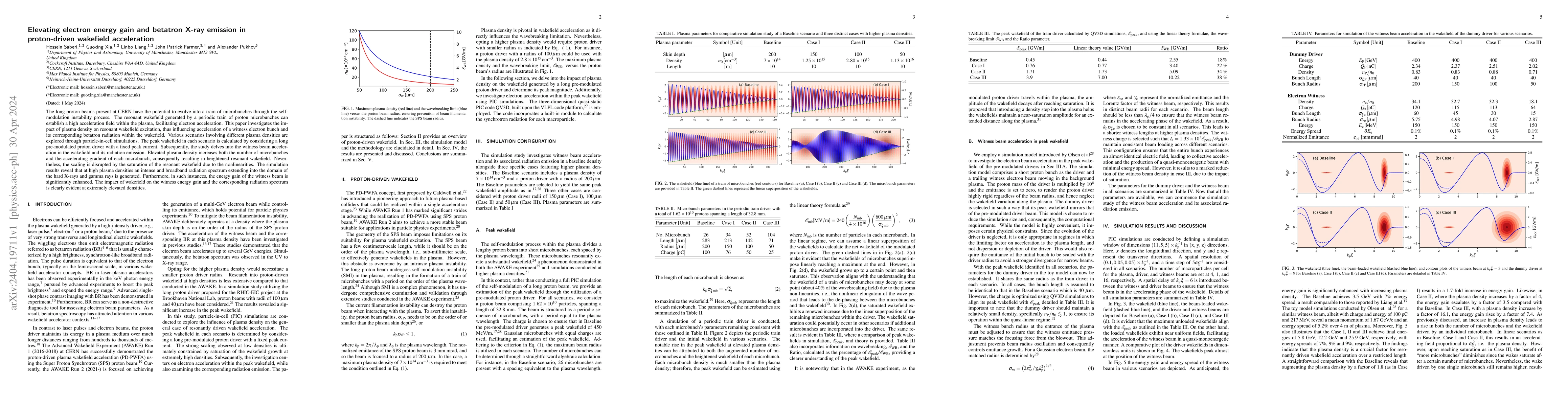 Thumbnail for Elevating electron energy gain and betatron X-ray emission in
  proton-driven wakefield acceleration