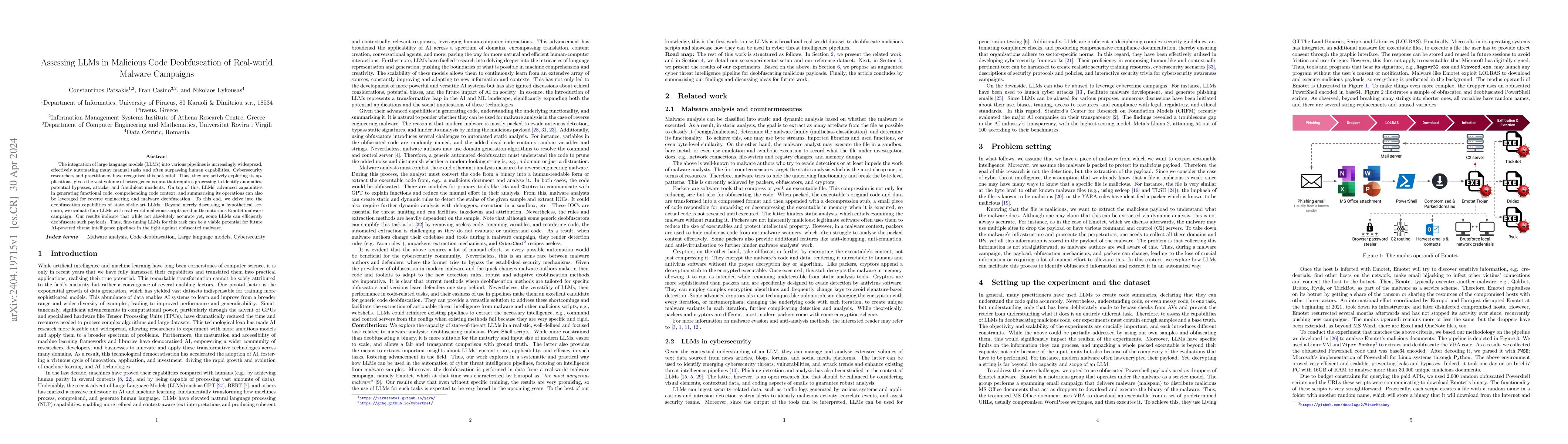 Thumbnail for Assessing LLMs in Malicious Code Deobfuscation of Real-world Malware
  Campaigns